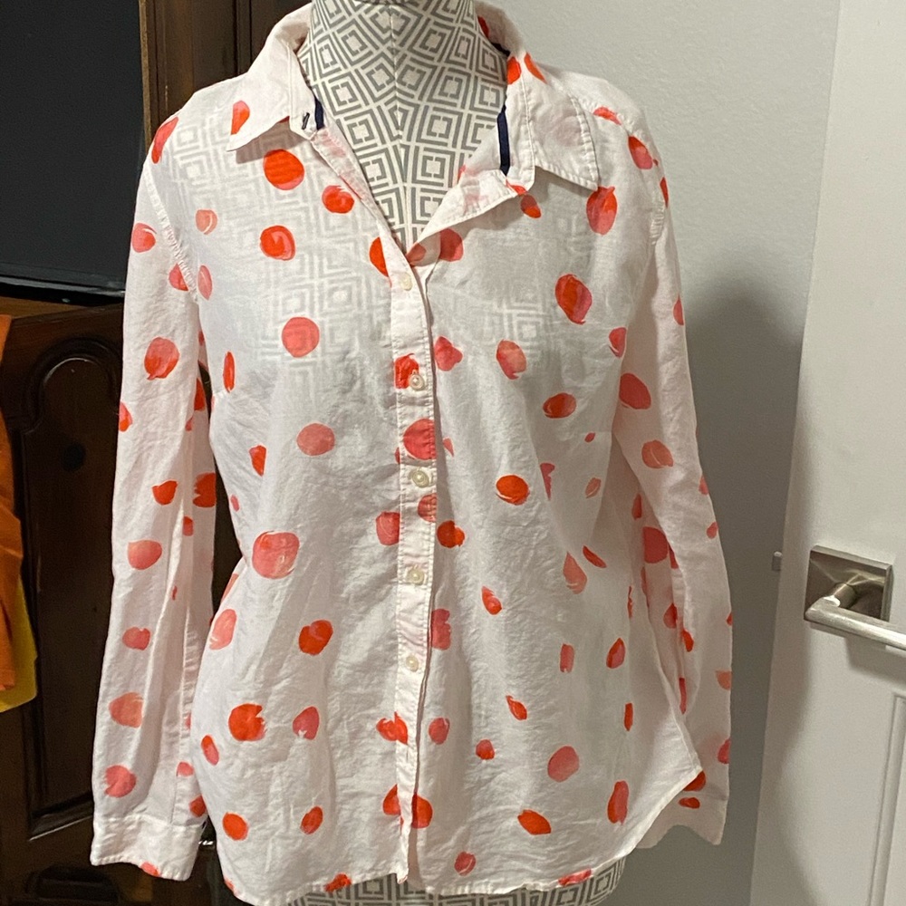 Polka dot button down blouse
